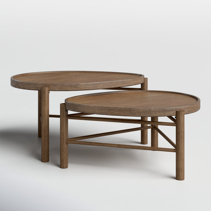 Joss & Main Sequoia Solid Wood 3 Legs 2 Nesting Coffee Table Sets | Wayfair